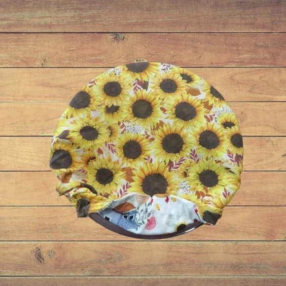 Kitchenaid Bowl Cover, Reversible Sunflowers and Chicken Mixer Bowl Cover - Picture 3 of 4